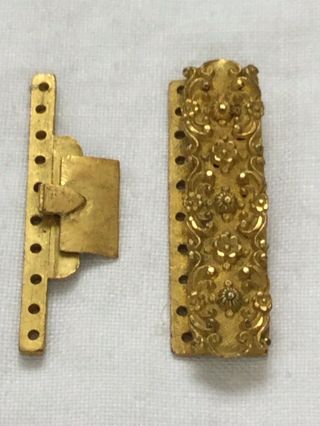Antique Georgian Victorian Pinchbeck Gilt Metal Flowers Bracelet Necklace Clasp