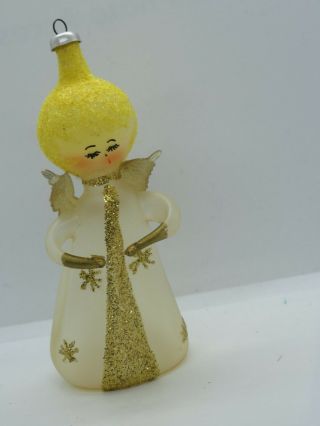 Vintage Blown Glass De Carlini Christmas Ornament Italy Figural Angel (d634)