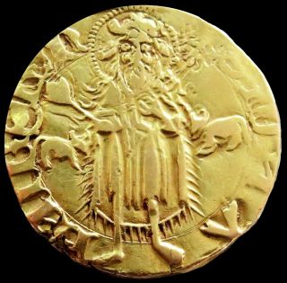 1396 - 1416 Spanish Gold Martin King Of Aragon Majorca Saint John The Baptist Coin