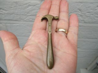 A Fine Quality Miniature Apprentice Piece Brass Hammer - C1880 - 8 Cm Long.