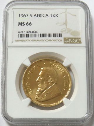 1967 Gold South Africa 1 Oz Ngc State 66 Krugerrand Coin First Year Issued
