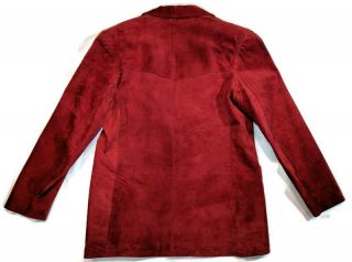 Winlit Western Red Suede Leather Jacket Womens Sz M Medium Rodeo Rockabilly Girl 2
