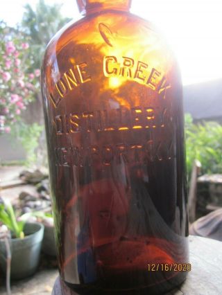 Newport,  Ky.  " Lone Creek Distillery " Antique Whiskey Bottle 1890 - 1900