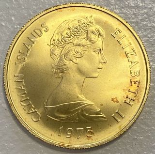 1975 Gold $100 Six Sovereign Queens Of England Low Mintage Toning Cayman Islands