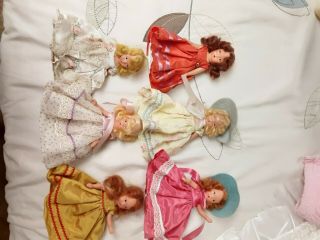 6 Vintage Bisque Nancy Ann Storybook Dolls 5 And A Half Inches