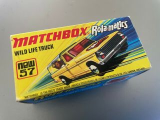 MATCHBOX No 57 WILD LIFE TRUCK VINTAGE BOXED SCALE MODEL LESNEY PRODUCT 2