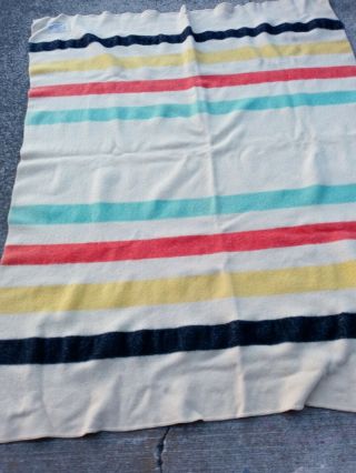 Vintage Wool Striped Camp Polor Star Blanket Cutter 54 