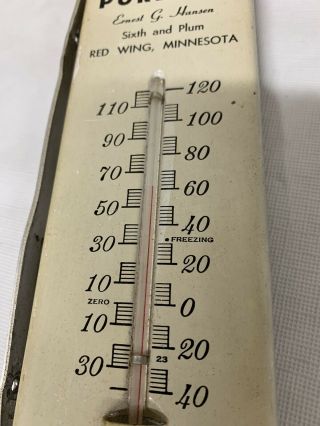 Antique Ernie’s Pure Oil Metal Advertising Thermometer - Gas Station - Red Wing,  MN 3