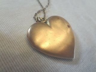 Fabulous Antique Victorian Rose Gold Filled Large Heart Locket With Stones 3