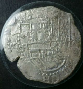 ca.  1620 Spanish 8 Reales Cob Silver Coin Recovered from the Atocha Shipwreck 2