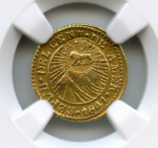 Costa Rica 1847 Cr - Jb Gold 1/2 Escudo,  Central America,  Ngc Au,  Counter Stamped