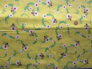 Floral Full Feedsack Quilt Sewing Doll Clothes Craft Fabric Yellow Red Green
