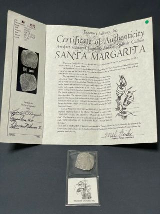 Santa Margarita Shipwreck 8 Reales Silver Coin Grade 3 Potosi With 1622