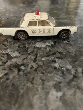 Vintage Hot Wheels 1968 Police Cruiser Black And White