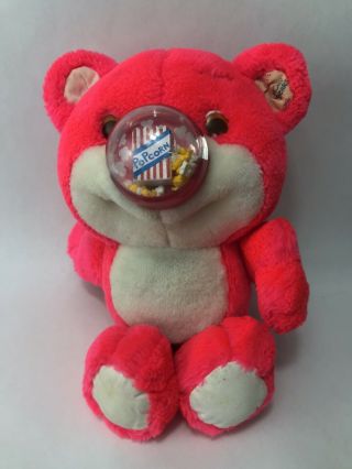Vintage Playskool Nosy Bear Plush Popper Popcorn Nose 1987 Stuffed Animal
