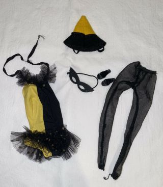 Vintage Barbie Masquerade 944 Yellow And Black Halter Costume