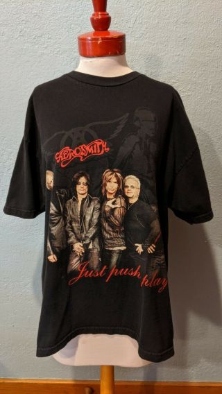 Vintage Aerosmith Just Push Play 2001 Tour T Shirt Size Xl