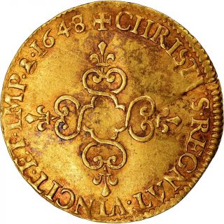 [ 489774] Coin,  France,  Louis XIV,  Écu d ' or,  Ecu d ' or,  1648,  Amiens,  EF,  Gold 2