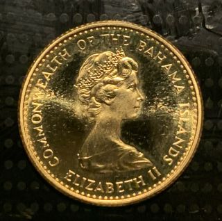 1971 Commonwealth Of The Bahama Islands $20 Gold Coin Elizabeth Ii
