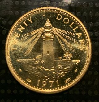 1971 Commonwealth Of The Bahama Islands $20 Gold Coin Elizabeth II 2