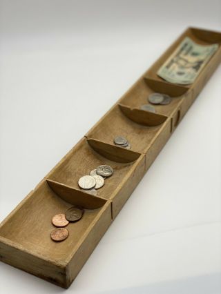 Old Vintage Primitive Wooden Money Sorting Tray