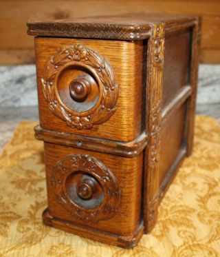 Antique Wooden Treadle Sewing Machine Storage Drawers Boxes