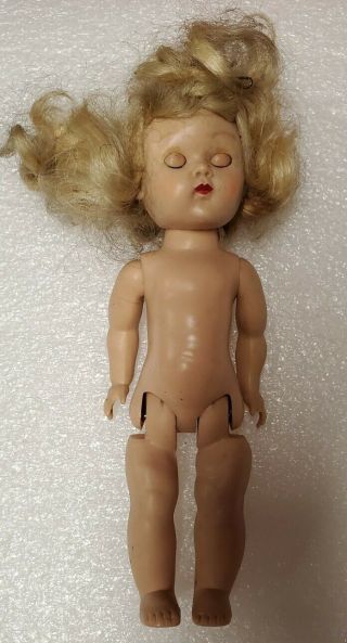 Vintage Vogue Ginny Doll Blonde Straight Leg Walker Painted Eye Brows/lashes