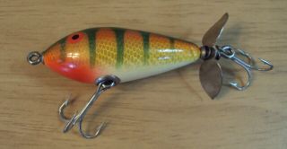 Vintage Ca 1950 Fishing Lure " Bomber Bait Co " 4007 Top Bomber Yellow Perch