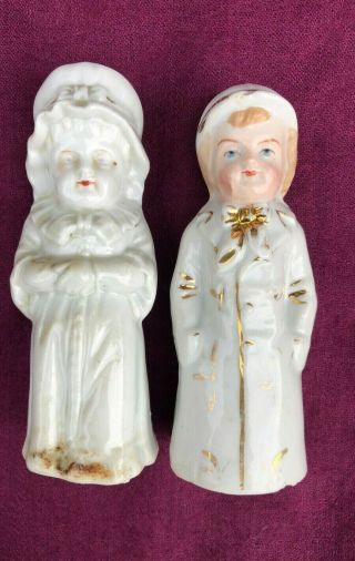 Antique Victorian Ladies Salt And Pepper Shakers Kate Greenaway Germany 1920s