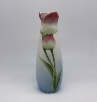 Vintage Franz Porcelain Pink Tulip Vase May Wei Xuet Mei