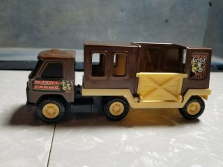 Vintage Toy Pressed Metal Buddy L Farms Truck And Trailer Cow
