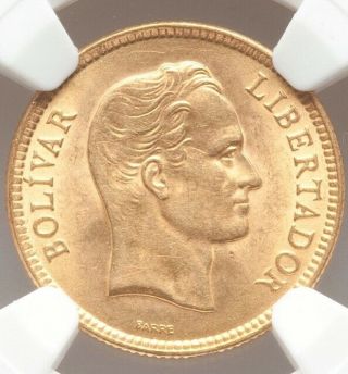 1930 - P Venezuela Republic Gold 10 Bolivares Ngc Ms64 Near Gem Lustrous