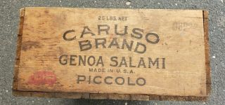 Antique The Cudahy Packing Co.  Caruso Brand Salami Box Usa 1920 - 50 
