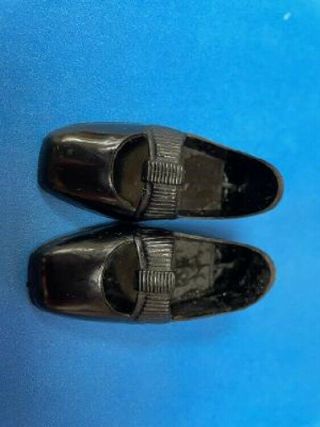 Vintage Ideal Crissy Doll Black Bow Flat Shoes For Tressy,  Brandi,  And Kerry Rar