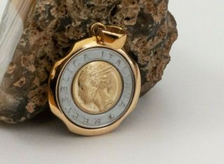 14 Grams Total Weight - Italian Coin Rimmed With 18kt Gold - Not Scrap