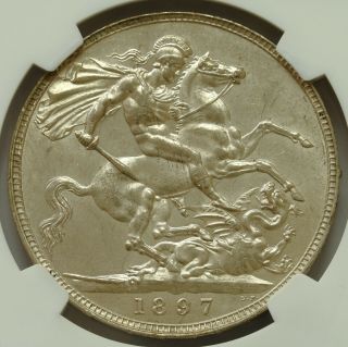 1897 Lx Great Britain Silver Crown Ngc Ms 61