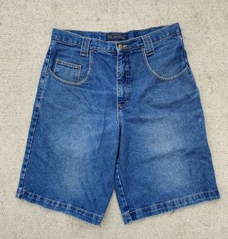 Vtg Karl Kani Jean Shorts Denim Jorts Usa Made Men’s Size 34 X 13”