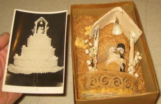 1936 Antique Kewpie Bisque Doll Bride & Groom Wedding Cake Topper