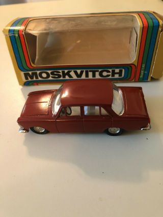Moskvitch 408 Elite Ussr Soviet Sedan Red 1/43 Scale Diecast Model Car
