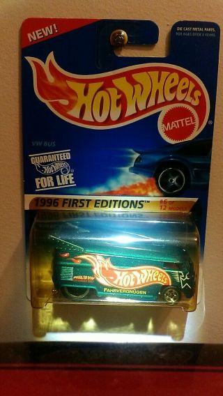 Hot Wheels 1996 First Edition Vw Drag Bus Blister Has Faded