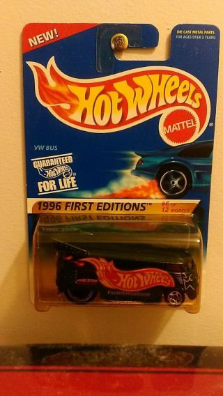 Hot Wheels 1996 first edition VW Drag Bus blister has faded 2