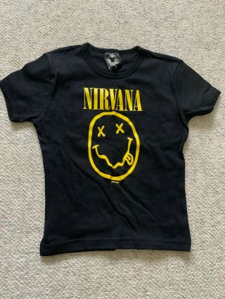 Vintage 1992 Nirvana Band T Shirt Smiley Face Kurt Cobain With Tags