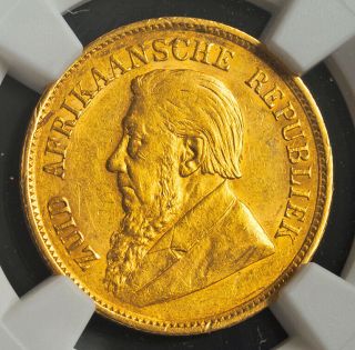 1897,  South Africa (republic).  Gold ½ Pond (½ Sovereign) Coin.  (3.  97gm) Ngc Au,