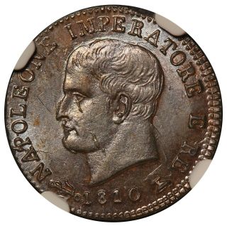 1810/00 - V Italy Kingdom Of Napoleon One Centesimo Coin - Ngc Ms 63 Bn - C 5.  1