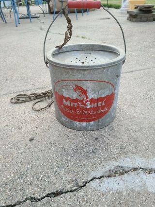 Vintage Mit - Shel Better Bilt 22 - 76 Non Floating Metal Minnow Bucket