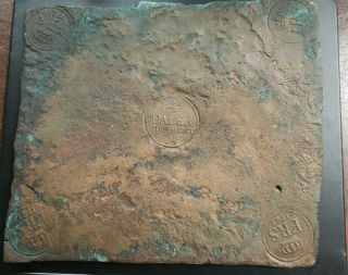 1721 Sweden Copper 4 Daler Plate Money Salvage Shipwreck ? Surprise Find