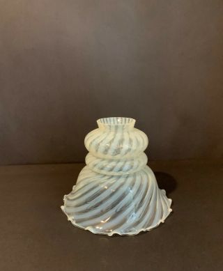 Antique Opalescent Swirl Glass Lamp Shade