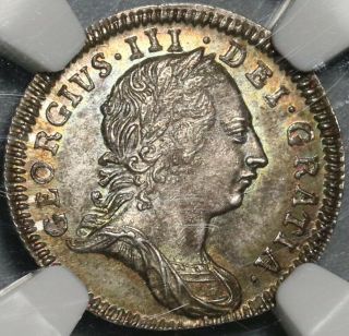 1772 Ngc Ms 64 George Iii 3 Pence Great Britain Silver Coin Pop 1/2 (21032602c)