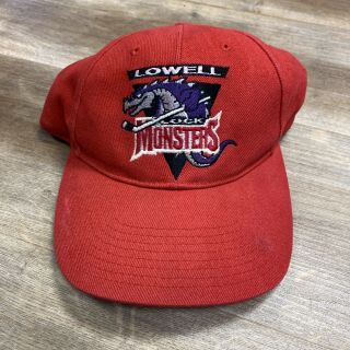 Lowell Lock Monsters Defunct Minor League Ahl Hockey Vintage Snapback Hat