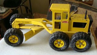 Vintage 1970s Tonka Road Grader Mr - 970 Pressed Steel Yellow Construction Toy 18 "
